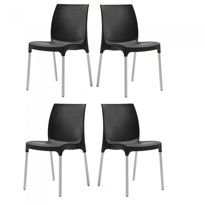 Set 4 scaune balcon RAKI SUNNY culoare neagra 44x57xh82cm