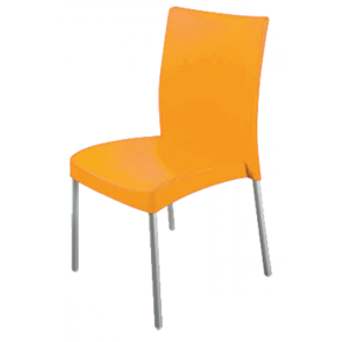 Set 4 scaune gradina/terasa RAKI ACOC, orange, 44x47xh81cm, picioare aluminiu si sezut polipropilena