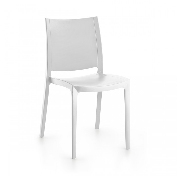 Set 4 scaune gradina/terasa RAKI OLIMPUS, alb, plastic, 42x47xh84cm