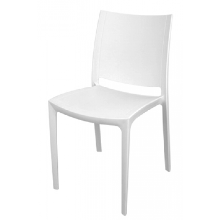 Set 4 scaune gradina/terasa RAKI OLIMPUS, alb, plastic, 42x47xh84cm