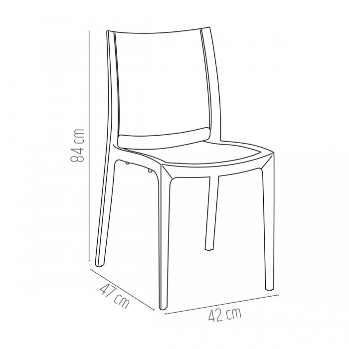 Set 4 scaune gradina/terasa RAKI OLIMPUS, alb, plastic, 42x47xh84cm
