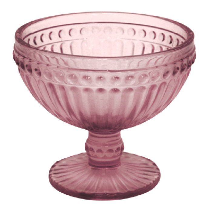 Set 6 boluri inghetata RAKI OLD SCHOOL BORDEAUX, cu picior, din sticla, D12xh10cm, 350ml, bordo