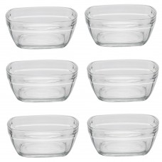 Set 6 boluri patrate policarbonat RAKI, 11x11xh4,6cm, 300ml