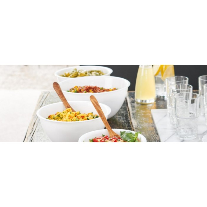 Set 6 boluri pentru salata BORMIOLI EASY, sticla opal, D18,6xh9cm, 1,26lt