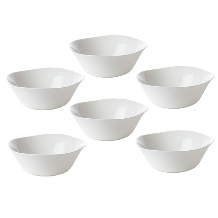 Set 6 boluri pentru salata BORMIOLI PARMA, sticla opal, 25x25xh8,2cm