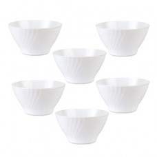 Set 6 boluri supa/ciorba BORMIOLI EBRO, sticla opal, D13,5xh7cm