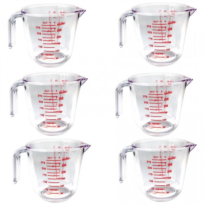 Set 6 cani gradate 300ml RAKI, plastic