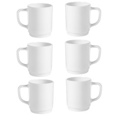 Set 6 cani pentru lapte BORMIOLI TOLEDO, sticla opal, 340ml