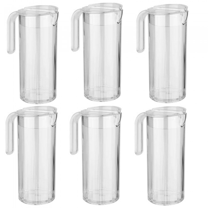 Set 6 carafe cu capac RAKI, 1250ml, D10xh24cm, policarbonat