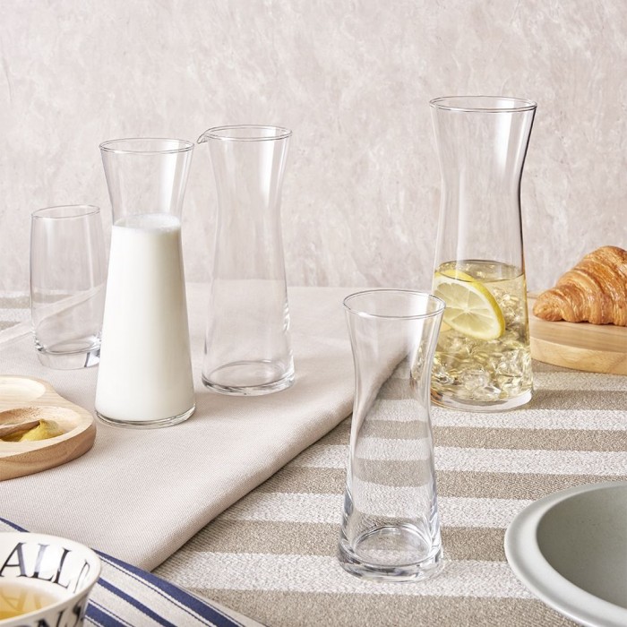 Set 6 carafe OCEAN TEMPO, 610ml, D8xh21,6cm, sticla