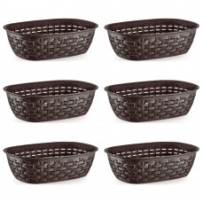 Set 6 cosuri ovale plastic maro RAKI, 25,5x17xh7,3cm, 2lt