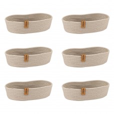 Set 6 cosuri paine/depozitare ovale CULINARO, din snur textil impletit, 25x15xh6cm, bej