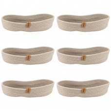 Set 6 cosuri paine/depozitare ovale CULINARO, din snur textil impletit, 30x13xh6cm, bej