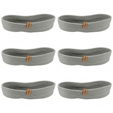 Set 6 cosuri paine/depozitare ovale CULINARO, din snur textil impletit, 30x13xh6cm, gri antracit