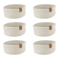 Set 6 cosuri paine/depozitare rotunde CULINARO, din snur textil impletit, D19xh7cm, crem