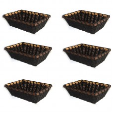 Set 6 cosuri paine dreptunghiulare RAKI, din bambus/hartie, 17x23xh7,5cm, maro