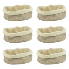 Set 6 cosuri paine textile ovale CULINARO, 20x15xh10cm, bej