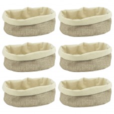 Set 6 cosuri paine textile ovale CULINARO, 25x18xh12cm, bej