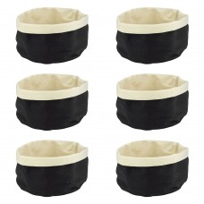 Set 6 cosuri paine textile rotunde CULINARO, D17xh11cm, negru/crem
