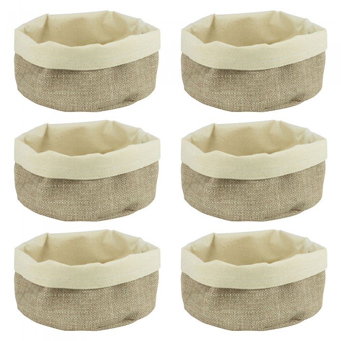 Set 6 cosuri paine textile rotunde CULINARO, D20xh12cm, bej