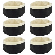 Set 6 cosuri paine textile rotunde CULINARO, D20xh12cm, negru/crem