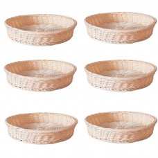 Set 6 cosuri rotunde patiserie RAKI, poliratan, culoare crem