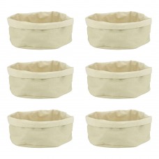 Set 6 cosuri textile ovale pentru paine/fructe CULINARO, 20x15xh10cm, crem