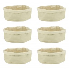 Set 6 cosuri textile ovale pentru paine/fructe CULINARO, 20x15xh10cm, crem