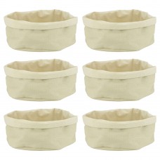 Set 6 cosuri textile ovale pentru paine/fructe CULINARO, 25x18xh12cm, crem