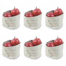 Set 6 cosuri textile paine/fructe RAKI, D13xh15cm, albe