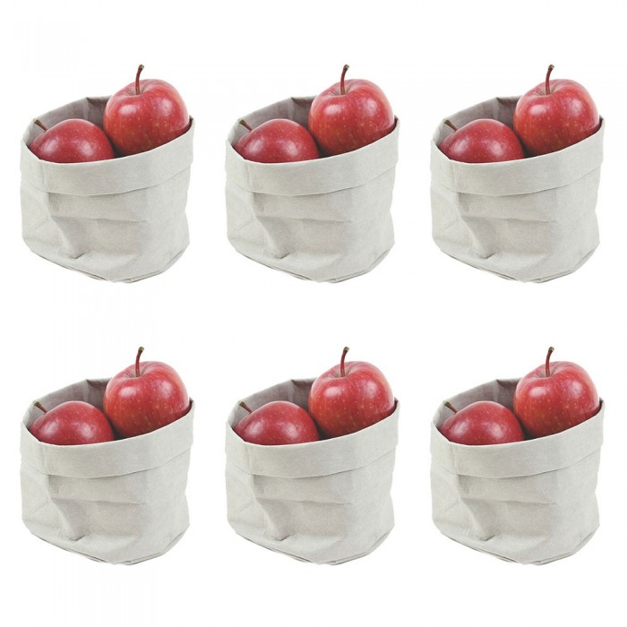 Set 6 cosuri textile paine/fructe RAKI, D13xh15cm, albe