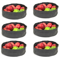 Set 6 cosuri textile paine/fructe RAKI, D26,5xh12cm, negre