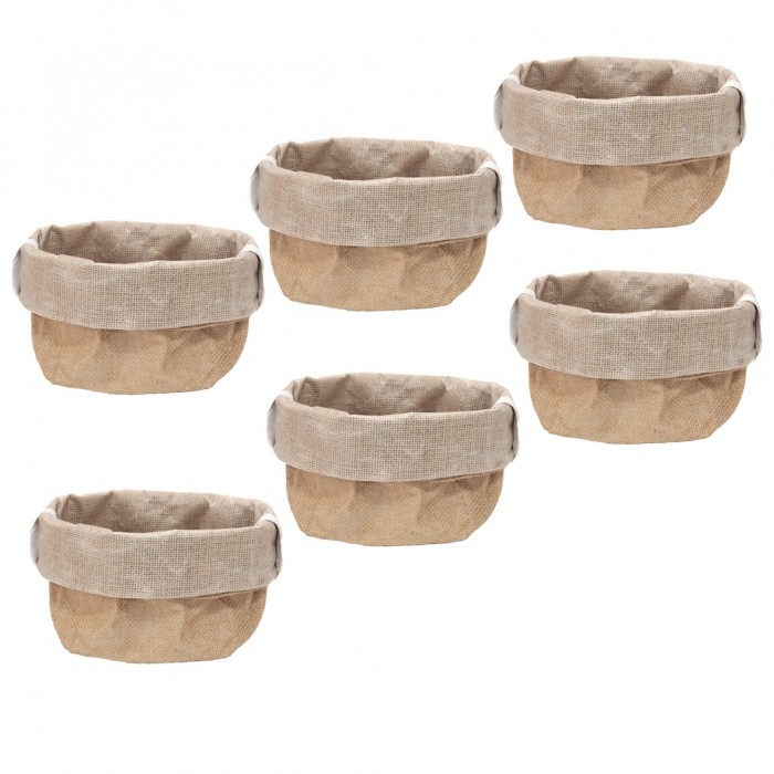 Set 6 cosuri textile paine RAKI, D15xh26cm, bej