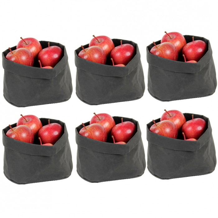 Set 6 cosuri textile paine RAKI, D17,5xh15cm, negre