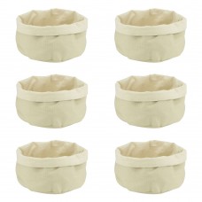 Set 6 cosuri textile rotunde pentru paine/fructe CULINARO, D17xh11cm, crem