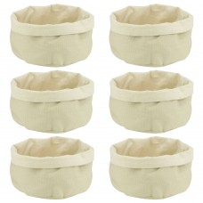 Set 6 cosuri textile rotunde pentru paine/fructe CULINARO, D20xh12cm, crem