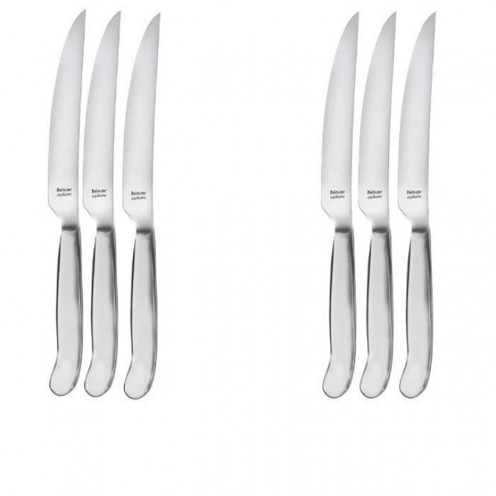Set 6 cutite pentru friptura, profesionale, HISAR ARGENTINA, inox 18/10, L23,5cm