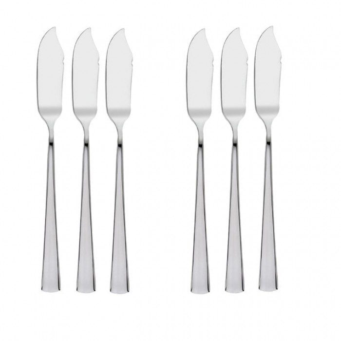 Set 6 cutite pentru peste, profesionale, HISAR LARA, inox 18/10, L20,5cm