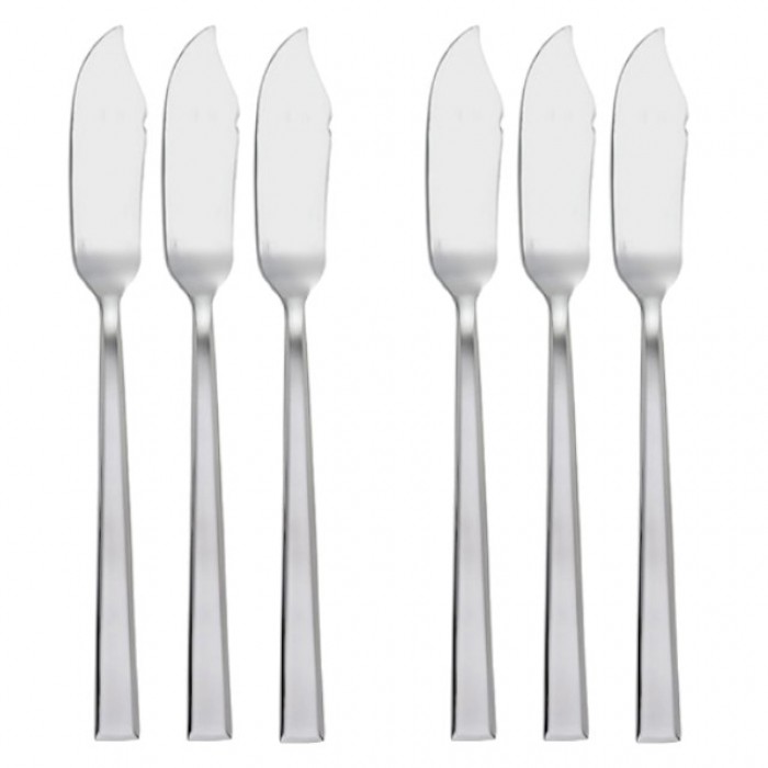 Set 6 cutite pentru peste, profesionale, HISAR MIAMI, inox 18/10, L21,6cm