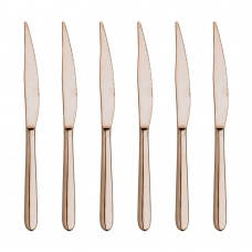 Set 6 cutite principale INOXRIV NOVECENTO PINK GOLD, otel inoxidabil 18/10, L22cm, grosime 3,5mm, finisaj lucios