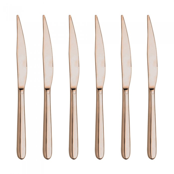 Set 6 cutite principale INOXRIV NOVECENTO PINK GOLD, otel inoxidabil 18/10, L22cm, grosime 3,5mm, finisaj lucios