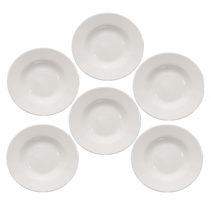 Set 6 farfurii adanci BORMIOLI TOLEDO, sticla opal, D24xh3,4cm