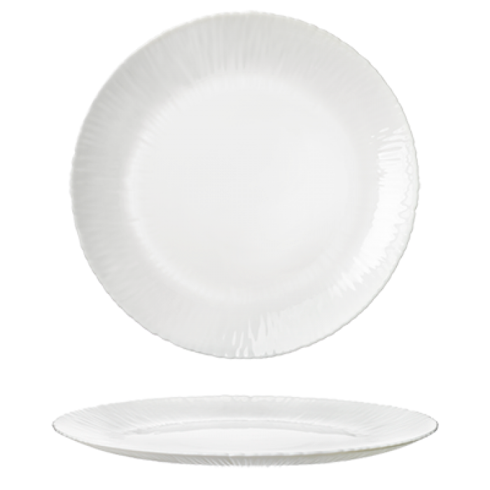 Set 6 farfurii intinse BORMIOLI COCONUT, sticla opal, D27,5xh1,8cm