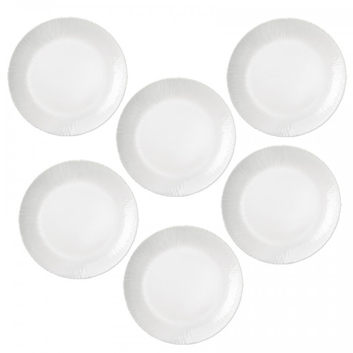 Set 6 farfurii intinse BORMIOLI COCONUT, sticla opal, D27,5xh1,8cm