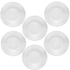 Set 6 farfurii intinse BORMIOLI EBRO, sticla opal, D25,5xh2cm