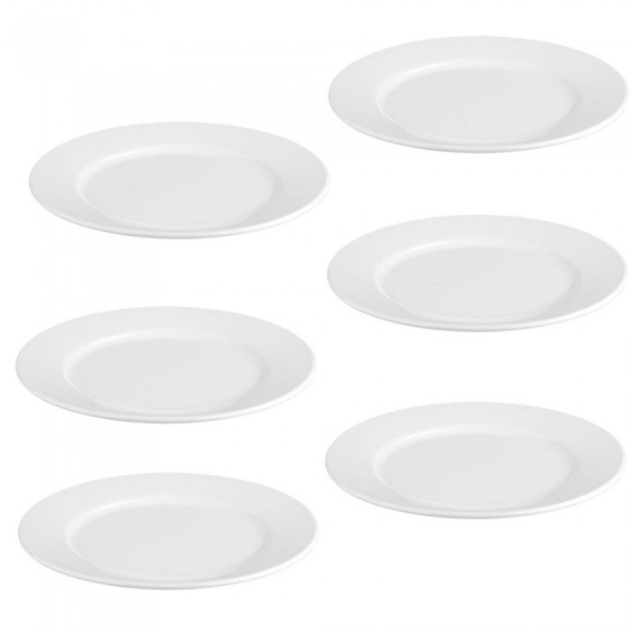 Set 6 farfurii intinse policarbonat RAKI, D25xh2cm