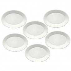 Set 6 farfurii ovale BORMIOLI TOLEDO, sticla opal, 30x22xh2,1cm