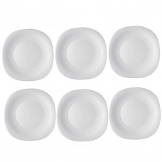 Set 6 farfurii pentru desert BORMIOLI PARMA, sticla opal, 20x20xh1,9cm