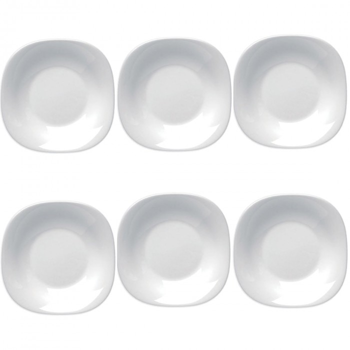 Set 6 farfurii pentru supa BORMIOLI PARMA, sticla opal, 22,5x2,5xh3,6cm