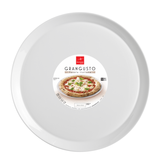 Set 6 farfurii pizza BORMIOLI GRANGUSTO, sticla opal, D33,5xh1,8cm